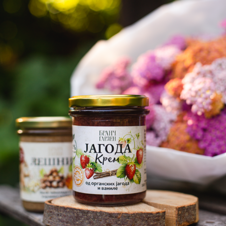 Jagoda-Vanila Krem 220 gr - organske jagode, prava vanila i med